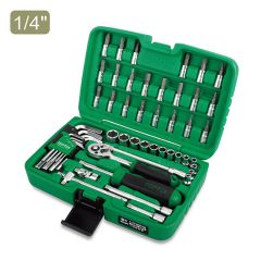 TOPTUL 1/4"" Drive Socket & Bit Set (Extended Kit)